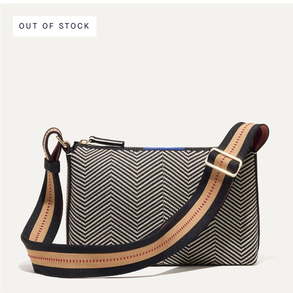 Rothy’s The Casual Crossbody in Dark Mist Stylish Chevron Patterned Shoulder Bag - Picture 16 of 16